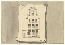 35115 Afbeelding van de voorgevel van het huis Proeysenburg aan de Oudegracht te Utrecht.N.B. Het huis Proeysenburg ...